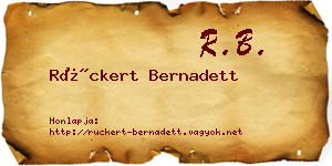 Rückert Bernadett névjegykártya